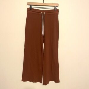 Mate the Label Wide Leg Sweatpants S waffle knit brown casual loungewear comfy